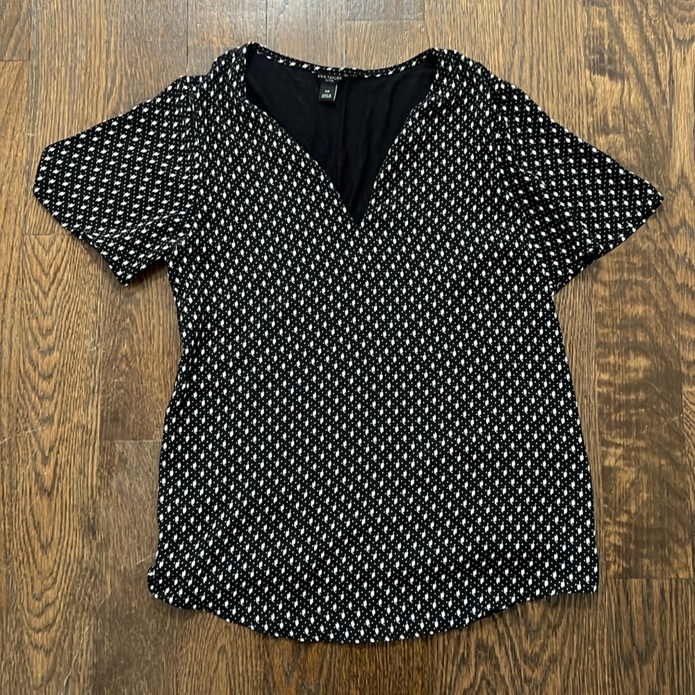 Ann Taylor Black and White Blouse